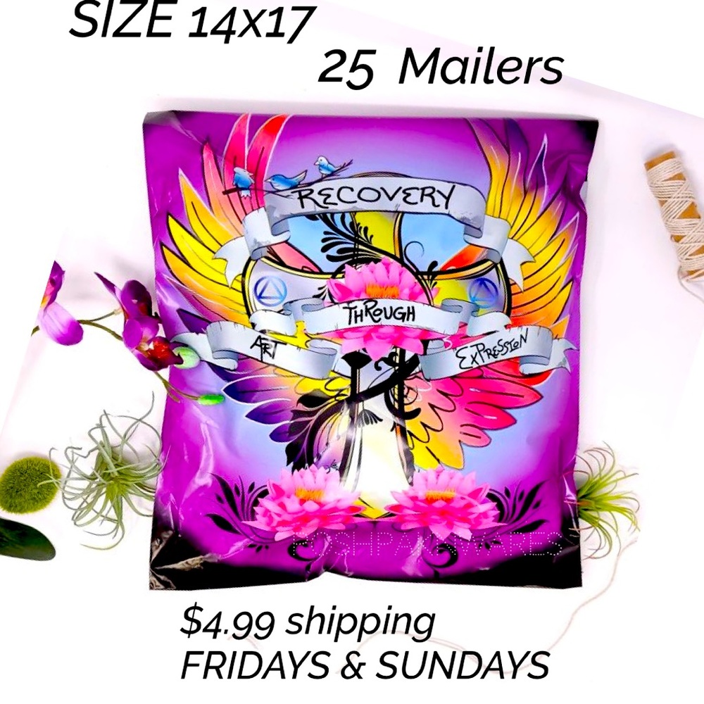 25 14x17 Mailers THICK bags  100% recyclable, Sustainable Packaging